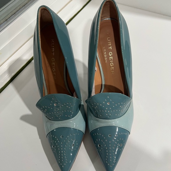 Kurt Geiger London Bond Blue Leather Courts Heels  37 - Picture 7 of 16